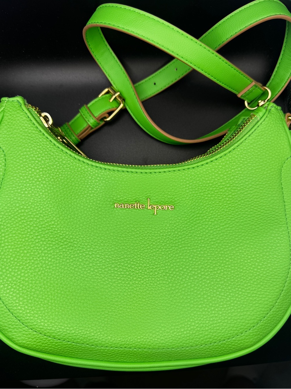 Nanette Lepore Kelly Green 💚 Faux Leather Crescent Shoulder Bag - Pristine